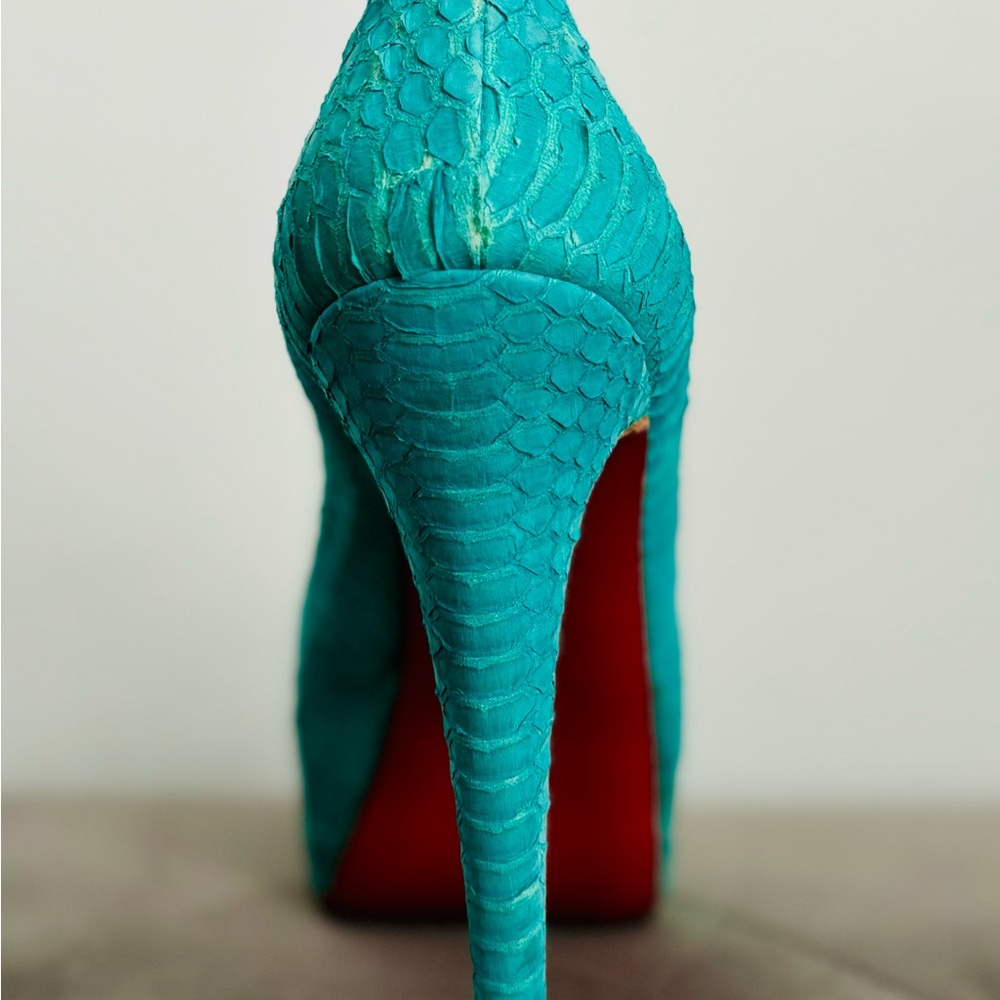 Christian Louboutin Blue and Red Stiletto Heels